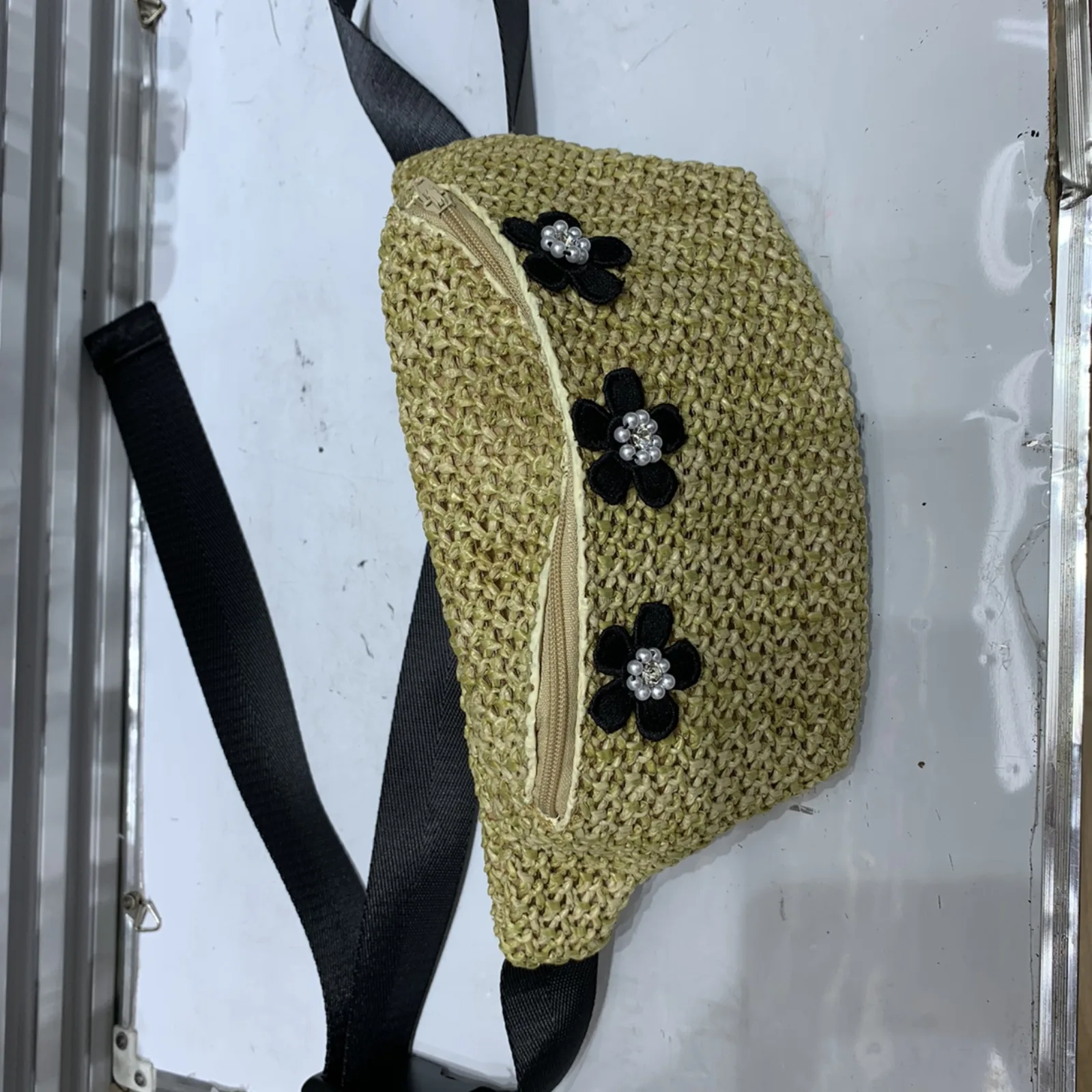 Woven Flower Waist Bag