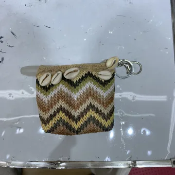 Colorful Woven Shell Coin Purse