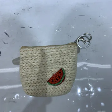 White Woven Watermelon Coin Purse