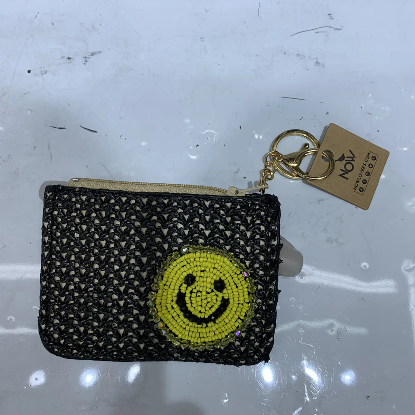Black Woven Lock Purse